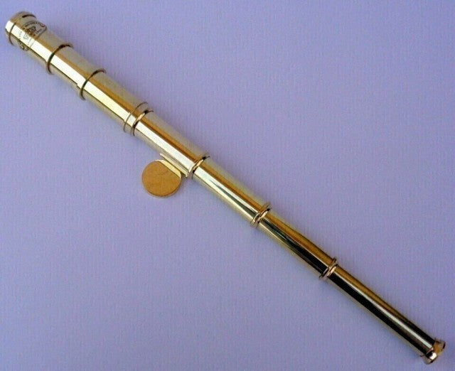 Antique Style Brass Telescope Pirate Nautical Spyglass with Leather Case