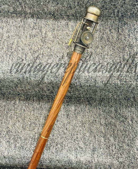 Handmade Antique Brass Walking Stick with with Nautical Steam Engine Handle