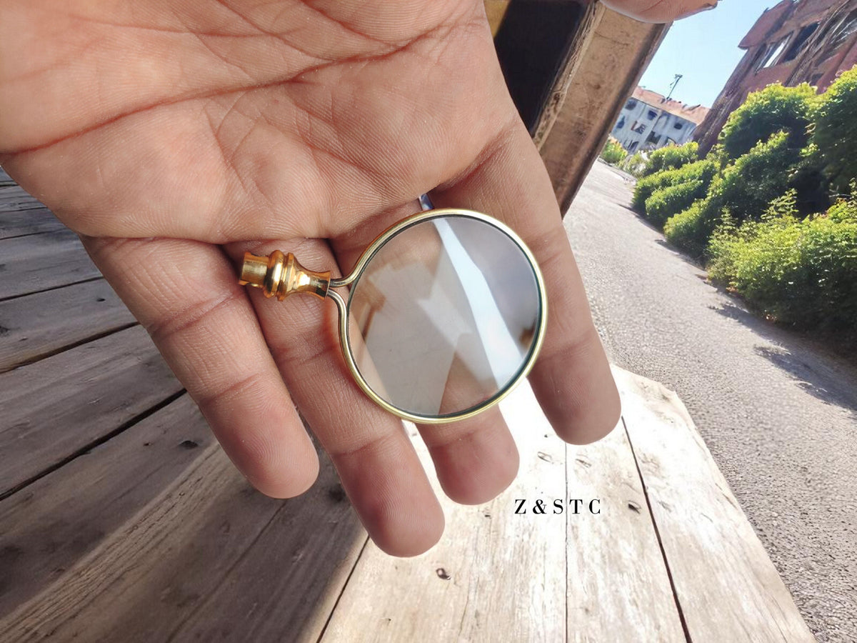 Brass Locket Magnifying Glass Necklace Unique Gift for Readers & Collectors