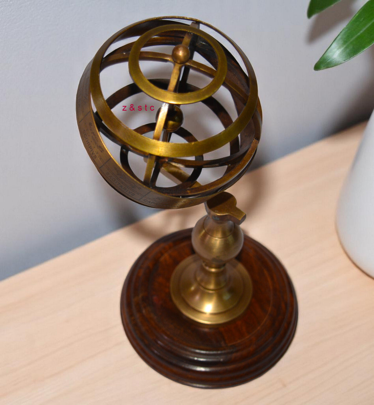 Decorative Brass Armillary Nautical Celestial Sphere for Desk or Shelf