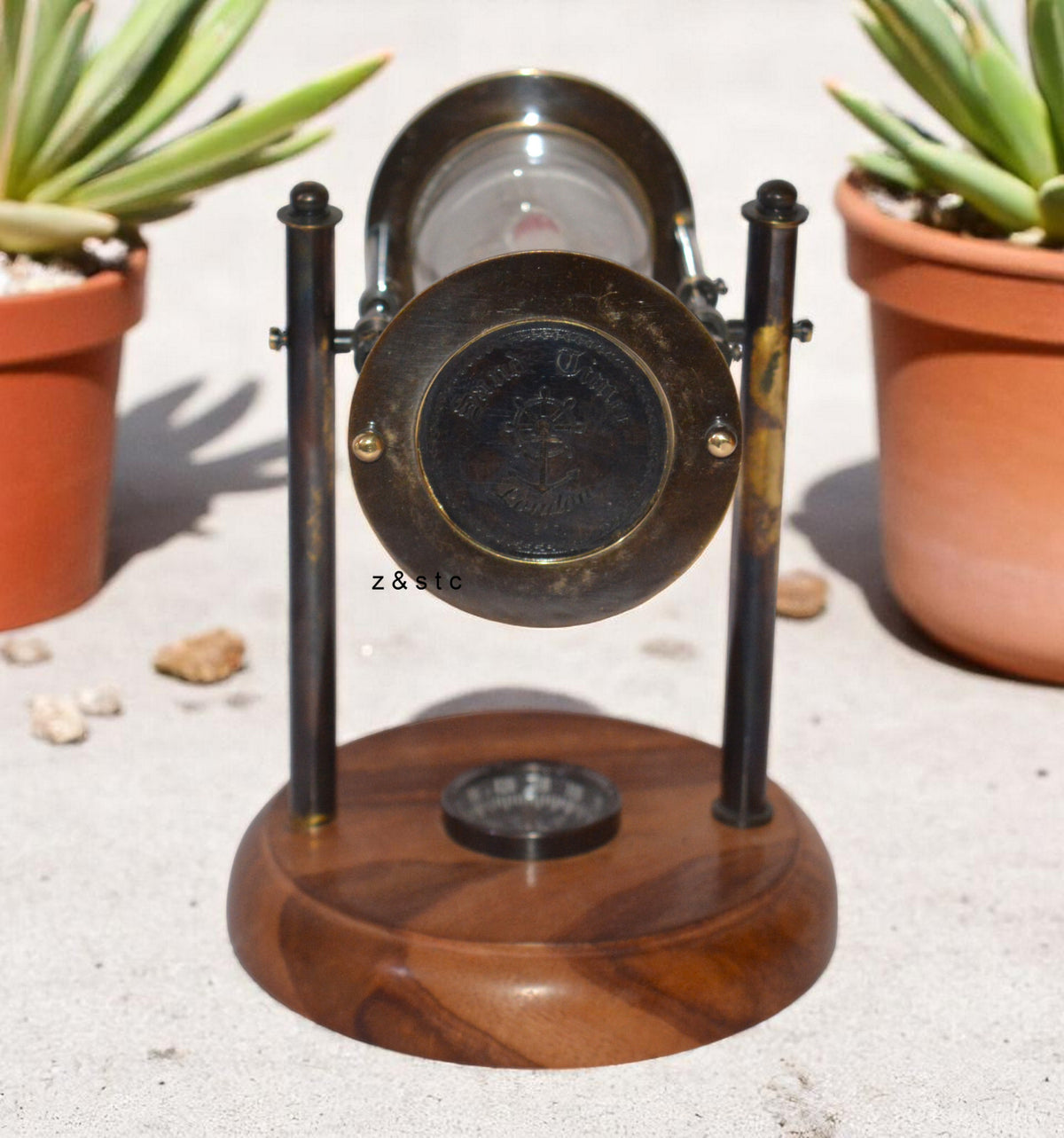 Antique Style Brass Sand Timer – 5 Min Hourglass Desk Decor