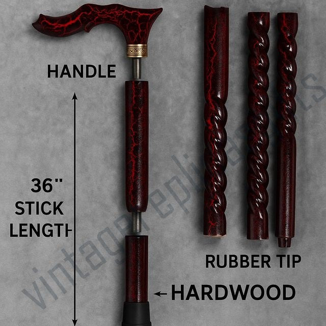 VintageReplicas Solid Wood Derby Walking Stick – Classic Elegance with Reliable