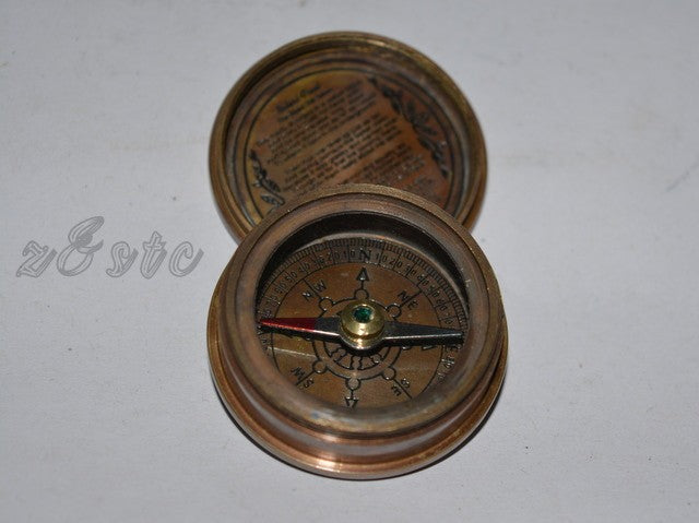 Antique Style 2.5 Inch Brass Compass – Handmade Maritime Collectible