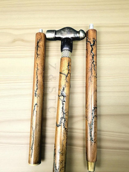 Handcrafted Victorian Walking Stick with Unique Solid Hammer Head Vintage Style