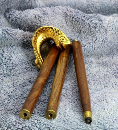 Victorian Brass Snake Head Walking Stick Wooden Cane Handmade 3 Fold