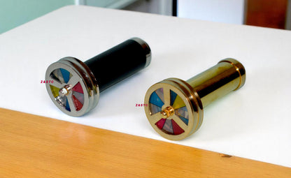 brass & Leather wrapped kaleidoscopes '2 pieces,handheld antique style decor
