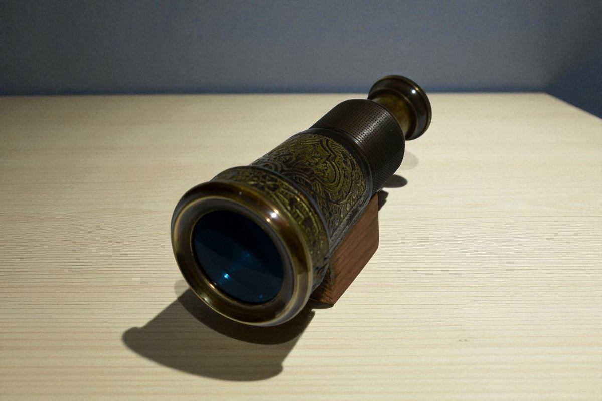 Victorian Nautical Spyglass Brass Telescope w/ Antique Finish & Medieval Design