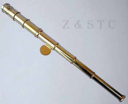 Antique Style Brass Telescope Pirate Nautical Spyglass with Leather Case