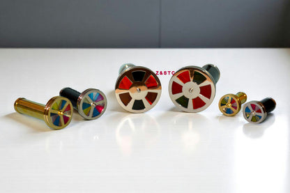 SET OF 6 HANDCRAFTED BRASS KALEIDOSCOPES VINTAGE STYLE COLLECTIBLE GIFTS