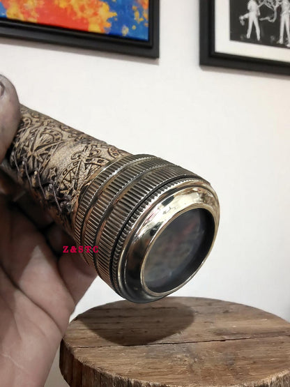 Handcrafted Brass Kaleidoscope Vintage Style Optical Toy with Antique Finish