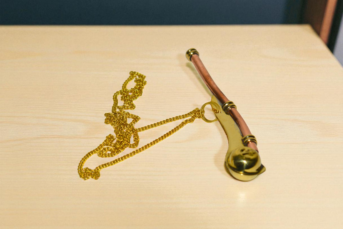 Vintage Brass Maritime Whistle – Nautical Style Antique Reproduction Collectible