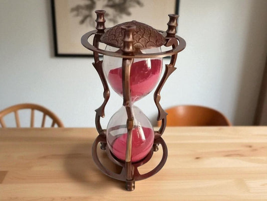 Vintage Brass Sand Timer Hourglass – Nautical Maritime Decor & Gift