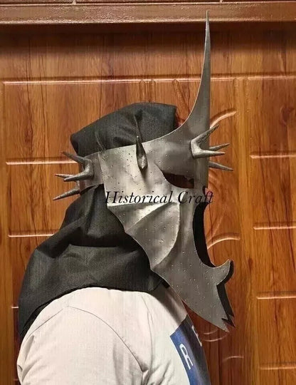 Halloween Medieval Knight Helmet | Hand-Forged 18 Gauge Steel Wearable helmet