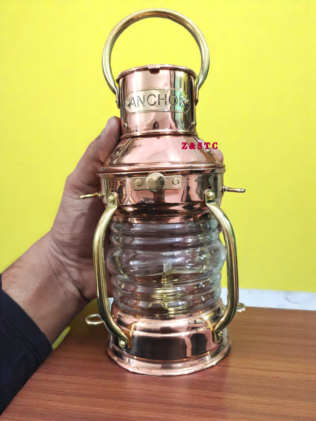 Antique Style Brass Hanging Lamp – Vintage Nautical Lantern, Oil/Kerosene