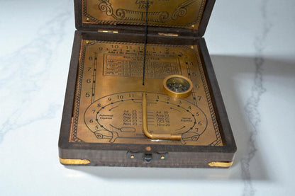 Antique Brass Sundial Compass – Henry Holmes & Co London 1885 SF Bay Box