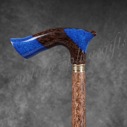 olid Palmwood Walking Stick 36” Handmade Designer Cane Durable Mobility Aid