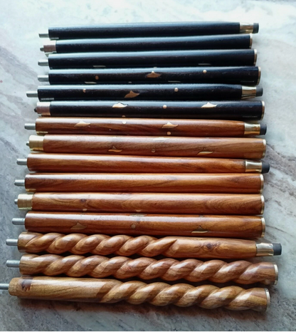 Set of 5 Wooden Walking Stick Shafts | 3-Fold Cane Replacement Poles