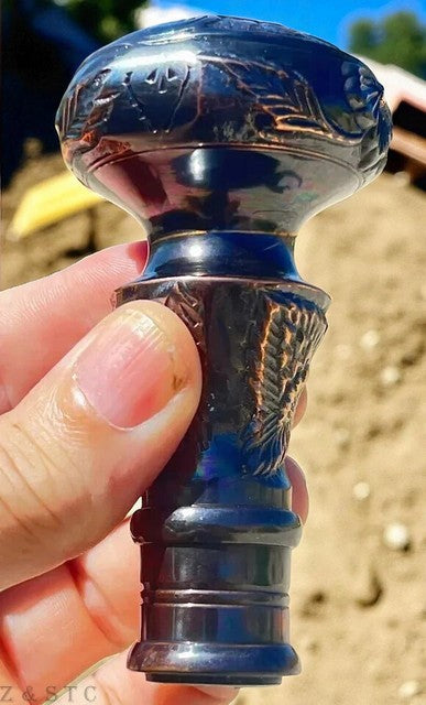 Antiqued Nautical Brass Walking Stick Handle Elegant Gift for Gentlemens