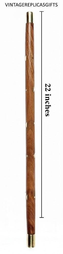 HANDMADE Wooden Swagger Stick – Portable Vintage Style Walking Rule Stick