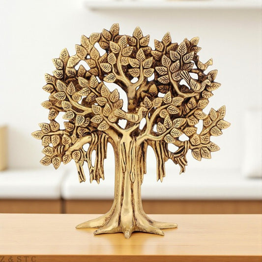 Brass Halloween lucky Tree– 9” Antique Polish Showpiece for Table & Home Decor
