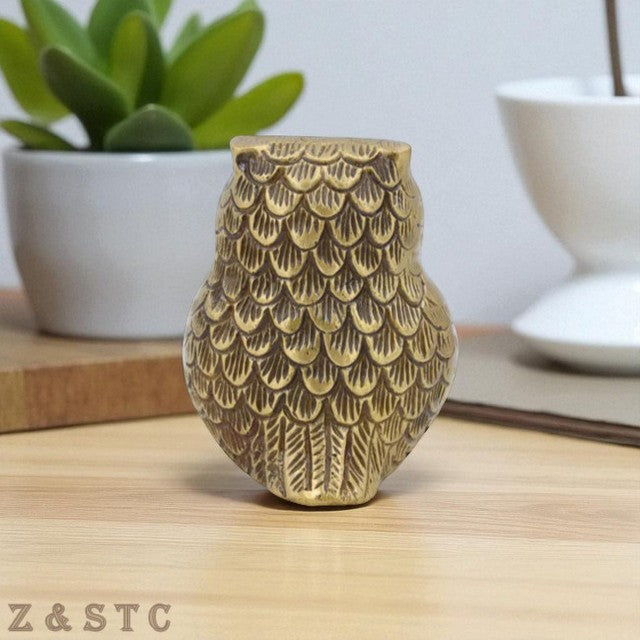 Handcrafted Brass Owl Figurine – Symbol of Wisdom for Home or Office Decor