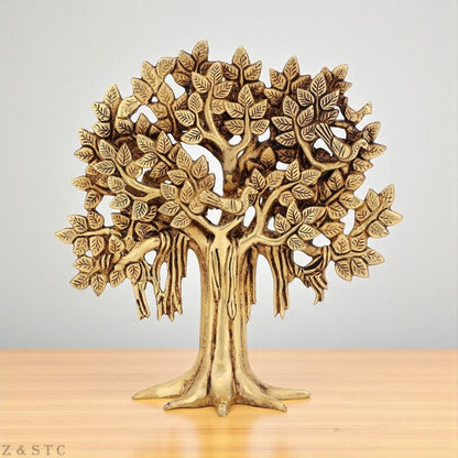 Brass Halloween lucky Tree– 9” Antique Polish Showpiece for Table & Home Decor
