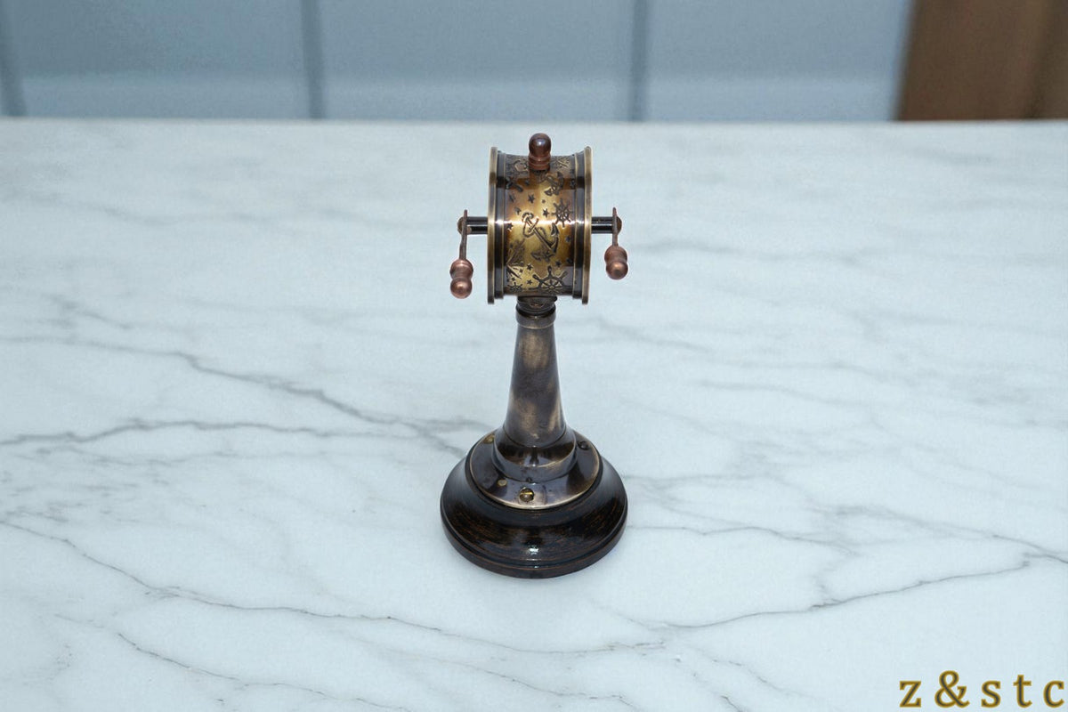 Antique Brass 7-Inch Ship Telegraph Maritime Themed Nautical Display