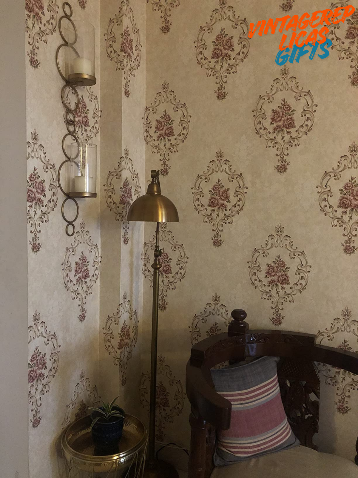 Antique Brass Finish Floor Lamp Adjustable Arm, 4.5ft Freestanding Reading Light