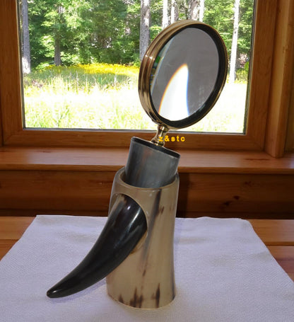 Vintage Brass Handheld Magnifying Glass Nautical Style Reader Lens