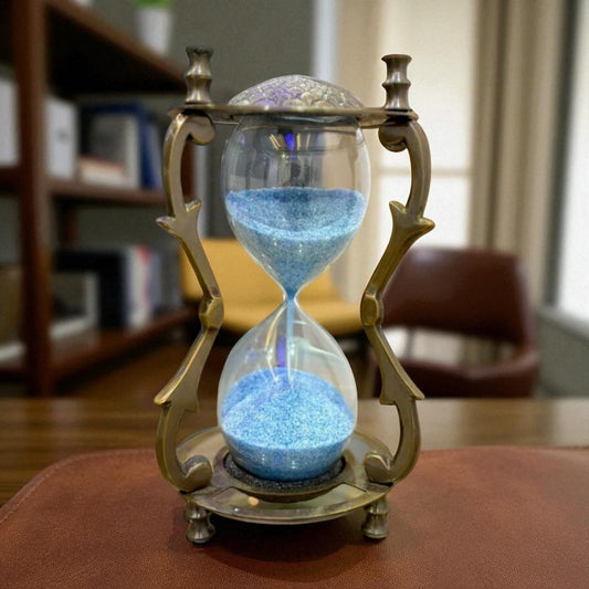 Nautical Brass Hourglass Timer – Vintage Reproduction Sand Clock