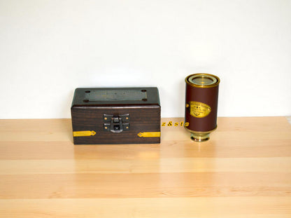 Victorian marine brass telescope with wooden box – antique nautical collectible