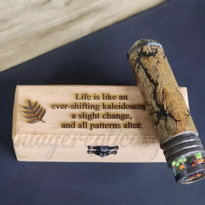 Personalized Brass Kaleidoscope Vintage Style with Wooden Case Handmade Gift Dec