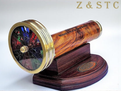 Customized Brass Kaleidoscope | Handmade Multicolored Kaleidoscope Gift |