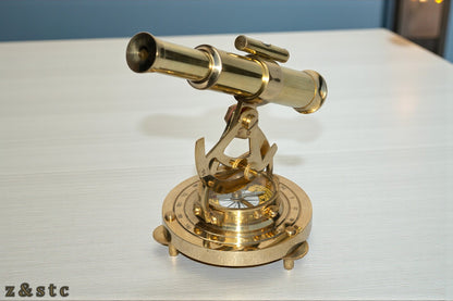 Vintage Brass Alidade Compass – Nautical Navigation Tool & Display Item