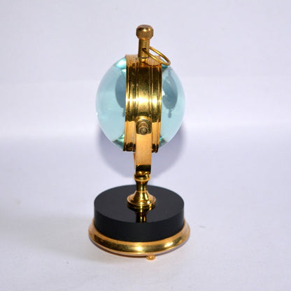 Collectible Brass Maritime Desk Watch – Vintage Clock on Marble Stand