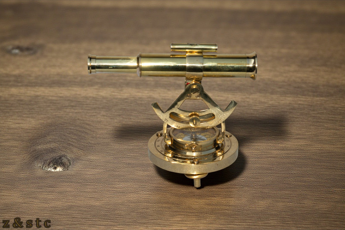 Vintage Brass Alidade Compass – Nautical Navigation Tool & Display Item
