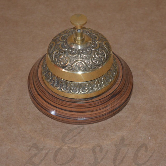 Victorian Style Service Desk Bell Ornate Solid Brass Hotel Counter Desk Bell