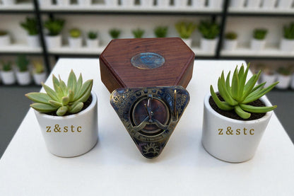 Gilbert & Sons Brass Sundial Compass – Vintage Triangular Design with Wooden Box