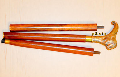 Brass Lion Head Walking Cane Vintage-Inspired Walking Stick