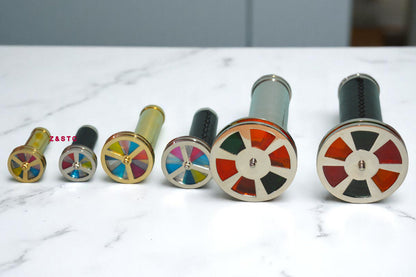 SET OF 6 HANDCRAFTED BRASS KALEIDOSCOPES VINTAGE STYLE COLLECTIBLE GIFTS