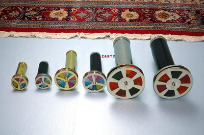 SET OF 6 HANDCRAFTED BRASS KALEIDOSCOPES VINTAGE STYLE COLLECTIBLE GIFTS