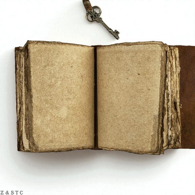 Handcrafted Vintage Leather Writing Notebook 6 Embossed Cover & Deckle Edge Page