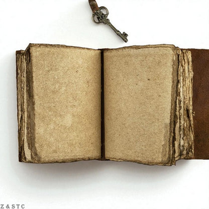 Handcrafted Vintage Leather Writing Notebook 6 Embossed Cover & Deckle Edge Page