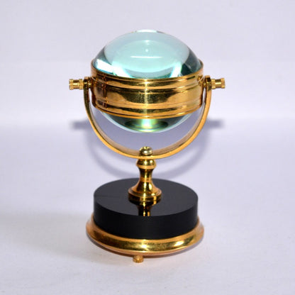 Collectible Brass Maritime Desk Watch – Vintage Clock on Marble Stand