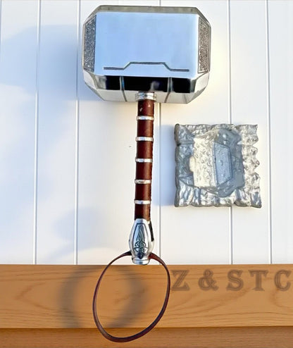 Silver Mjolnir Thor Hammer – 1/1 Scale Metal Replica | MCU Avengers Cosplay Prop