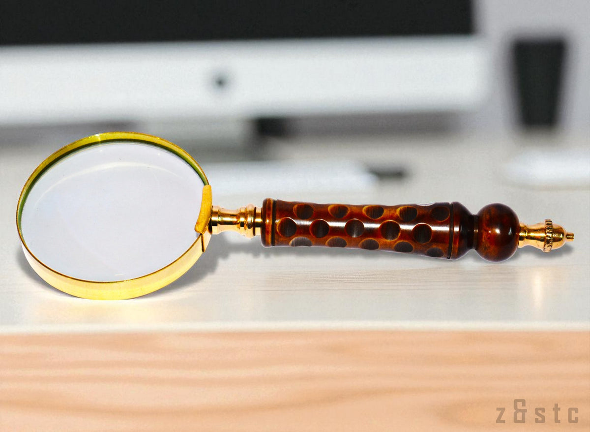 Vintage Style Handheld Brass Magnifying Glass – Reading Loupe Tool