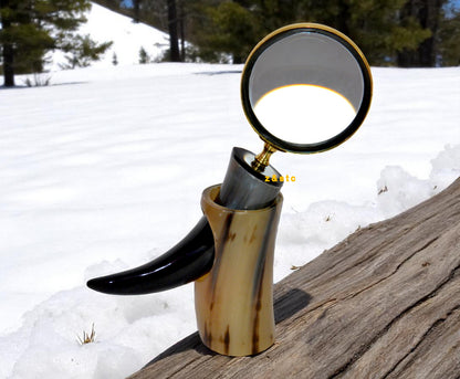 Vintage Brass Handheld Magnifying Glass Nautical Style Reader Lens