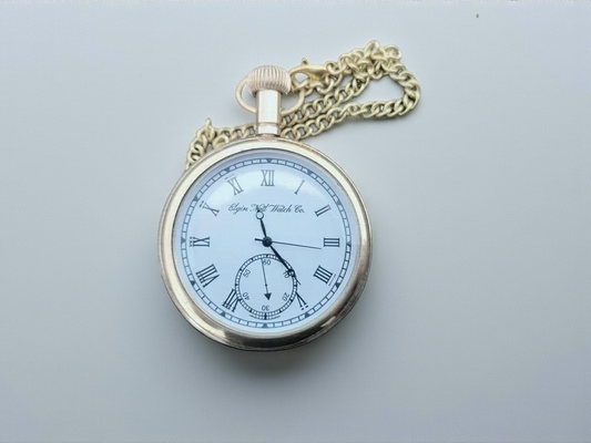 Handmade Brass Pocket Watch 2 Inch | Vintage Nautical American Elgin watch
