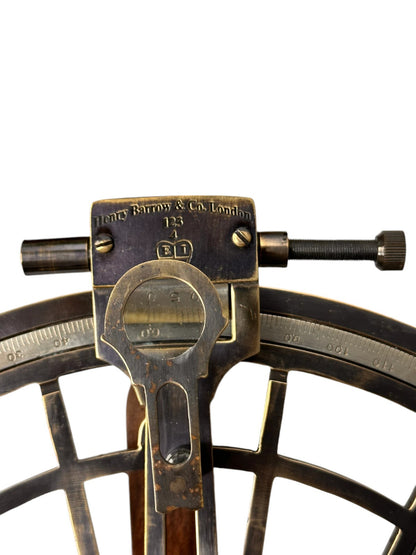Vintage German Brass Nautical Sextant 8" - Antique Marine Navigation Instrument