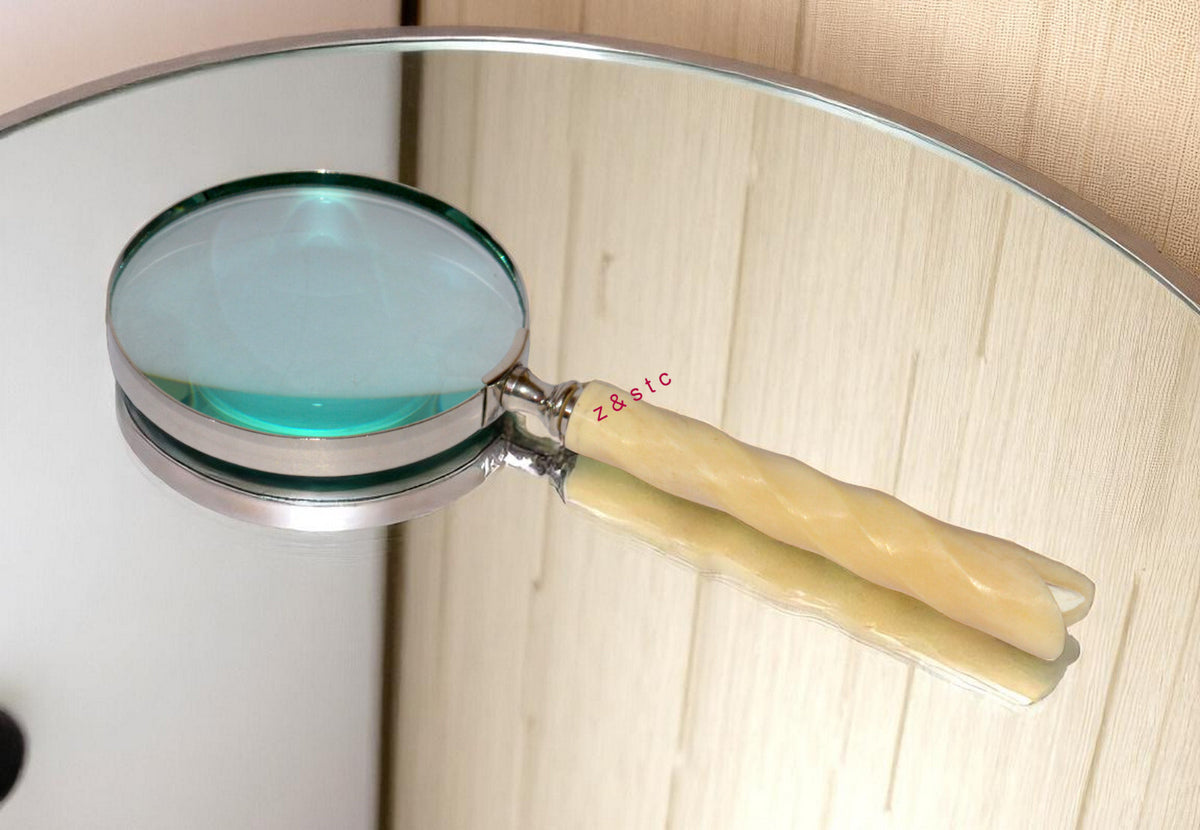 Decorative Brass Handheld Magnifier Gift for Readers & Antique Lovers